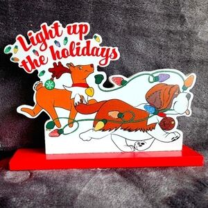 New Christmas Elf on the shelf pets St Bernard dog+ Reindeer home decor tabletop